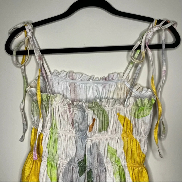 ASOS Design Colorful Ruched Summer Watercolor Tie Strap Mini Dress - Picture 7 of 7